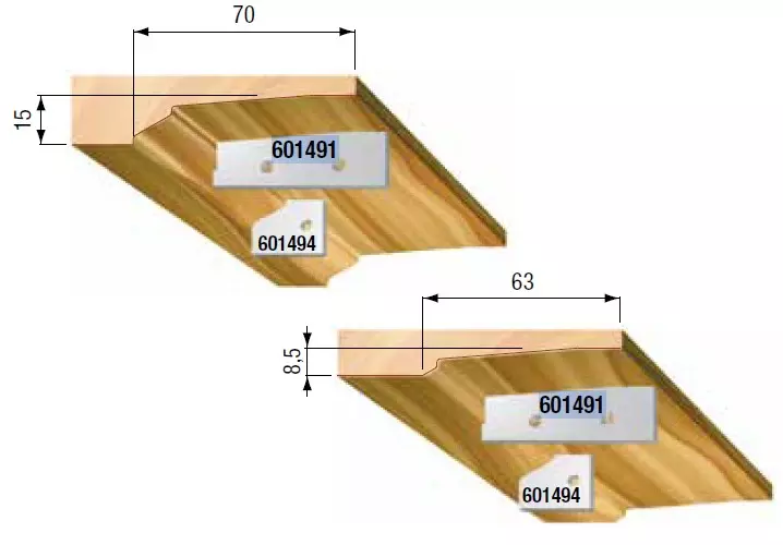 STARK Utbytesskär, Profil F2, 60mm x 15mm x 2mm (par)