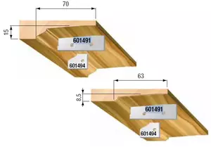 STARK Utbytesskär, Profil F2, 60mm x 15mm x 2mm (par)