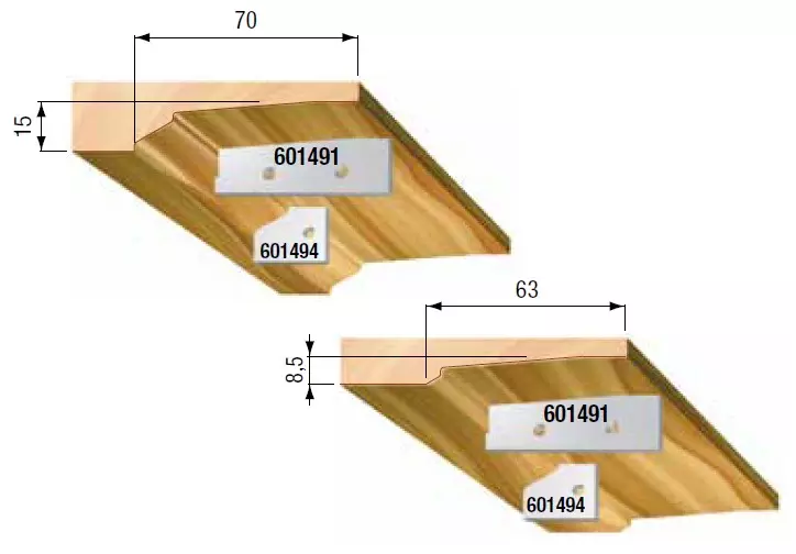 STARK Utbytesskär, Profil E2, 60mm x 17mm x 2mm (par)