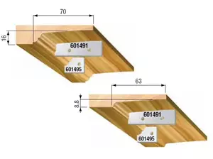 STARK Utbytesskär, Profil E2, 60mm x 17mm x 2mm (par)