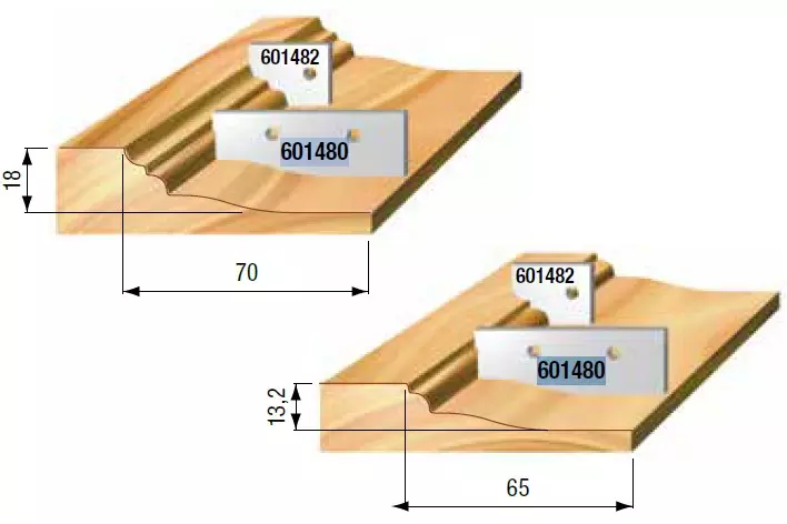 STARK Utbytesskär, Profil E1, 60mm x 17mm x 2mm (par)