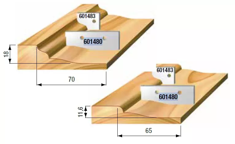 STARK Utbytesskär, Profil E1, 60mm x 17mm x 2mm (par)