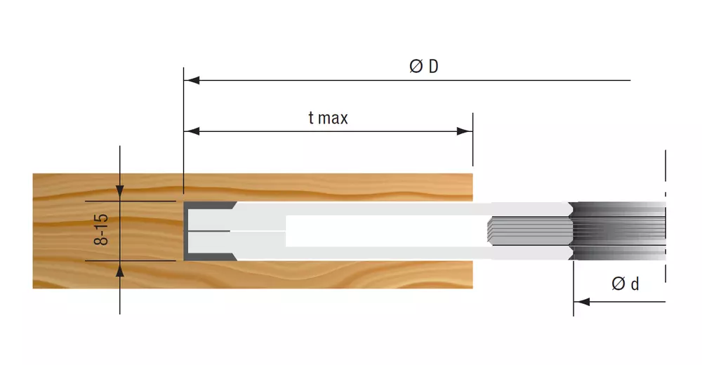 STARK Ställbar slitsfräs, Ø250mm 8 - 15 mm med shims