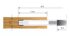 STARK Ställbar slitsfräs, Ø250mm 8 - 15 mm med shims