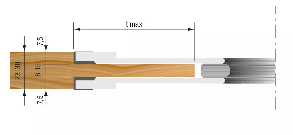 STARK Ställbar slitsfräs, Ø250mm 8 - 15 mm med shims
