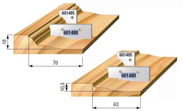 STARK Utbytesskär, Profil E1, 60mm x 17mm x 2mm (par)