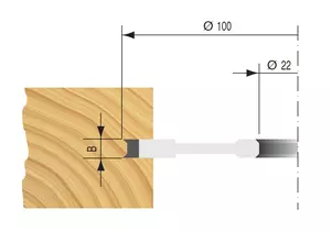 STARK Lamello fräs Ø100mm, B=3,95mm, Ø22mm, Z7