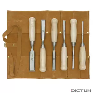 DICTUM® Chisel, Short Pattern, 6-Piece Set, in Leather Toll Dictum®