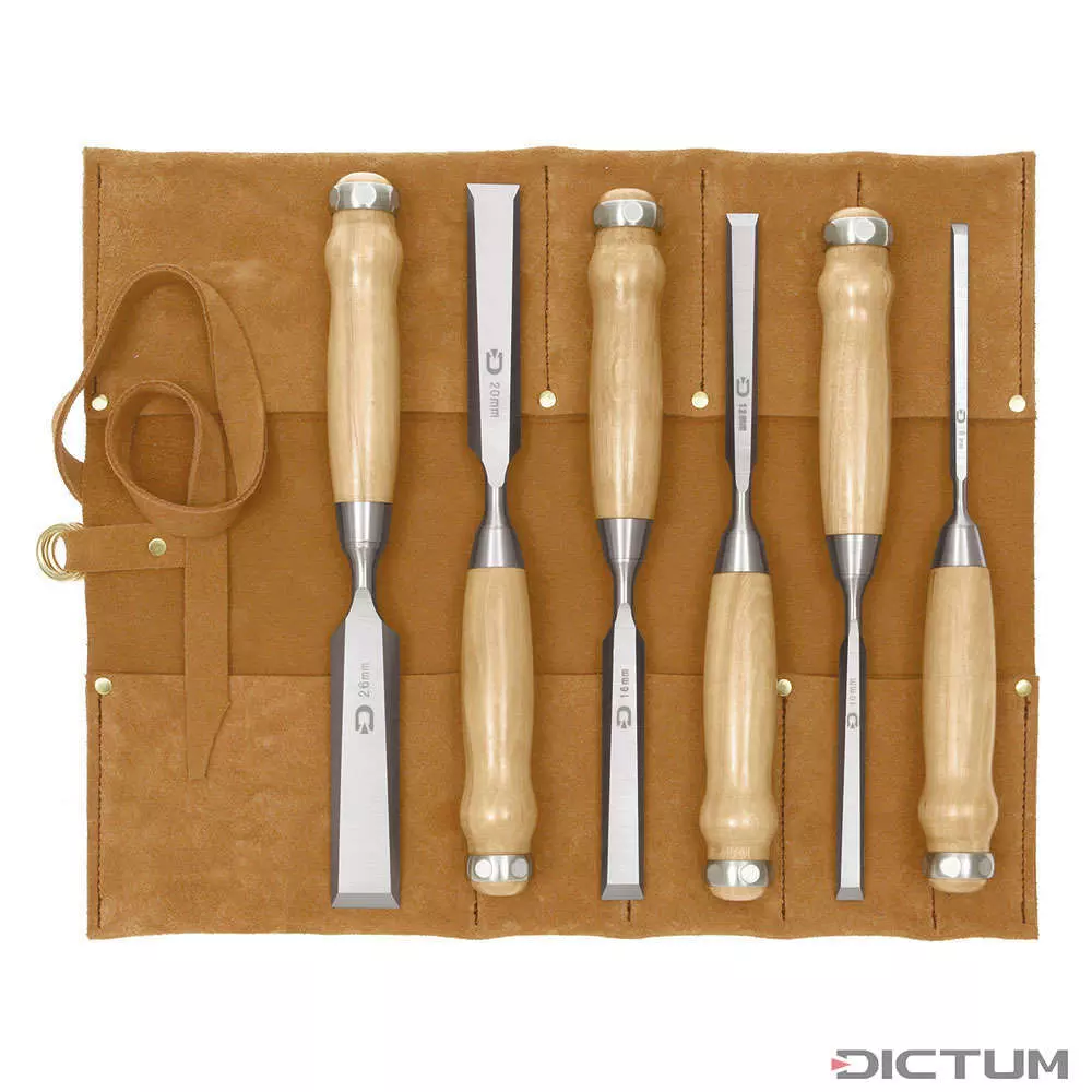 DICTUM Långa Stämjärn SET 6-delar i läderfodral Dictum®