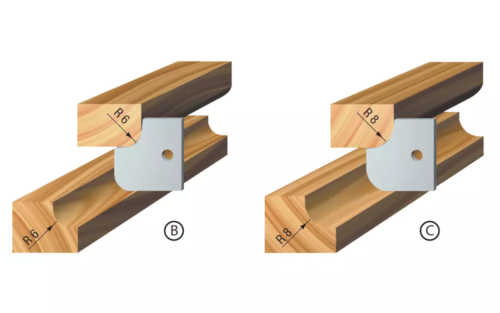STARK Dubbelradiefräs R4+6+8, Ø123mm