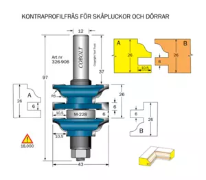 Kontraprofilfräs R=5 D=43 Not=6 S=12 Cobolt®