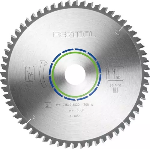 Sågklinga HW 216x2,3x30 W60 AL FESTOOL