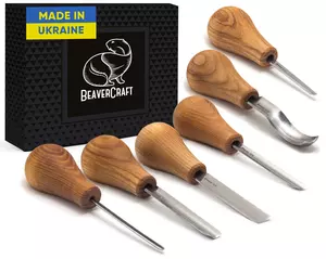 BeaverCraft SC05 Bildhuggarjärn SET (6 delar) päronformade