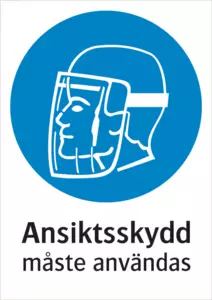 Ansiktsskydd måste användas