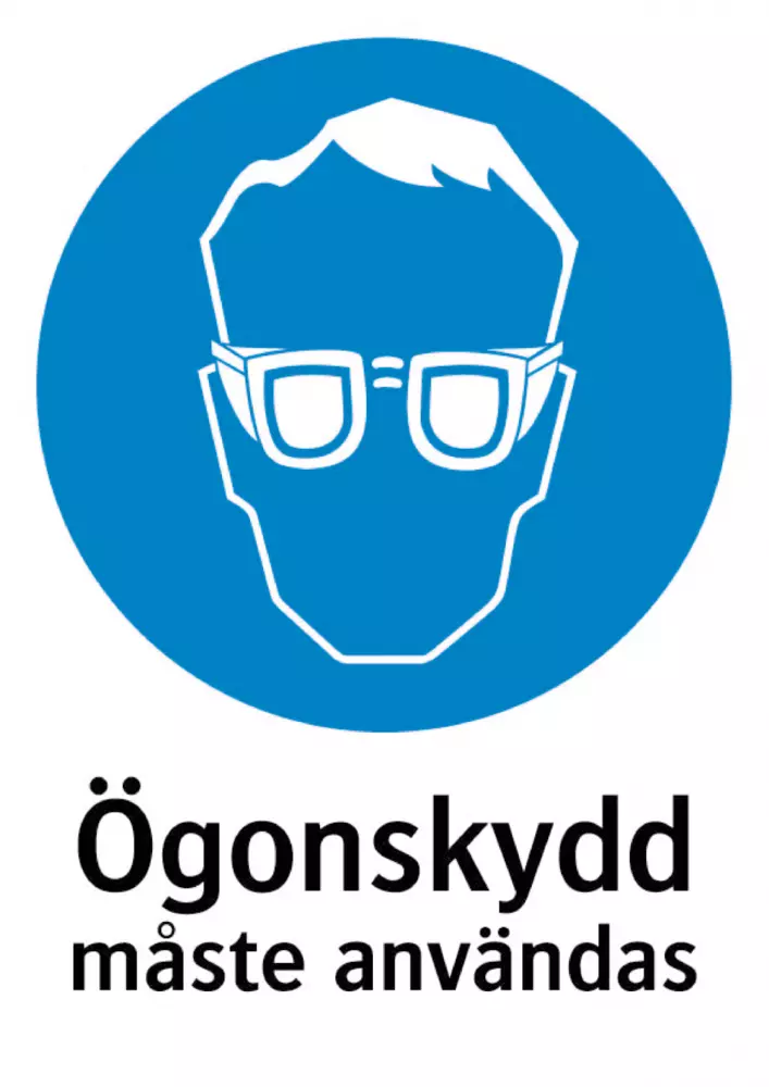 Ögonskydd måste användas