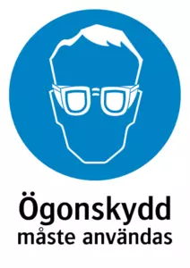 Ögonskydd måste användas