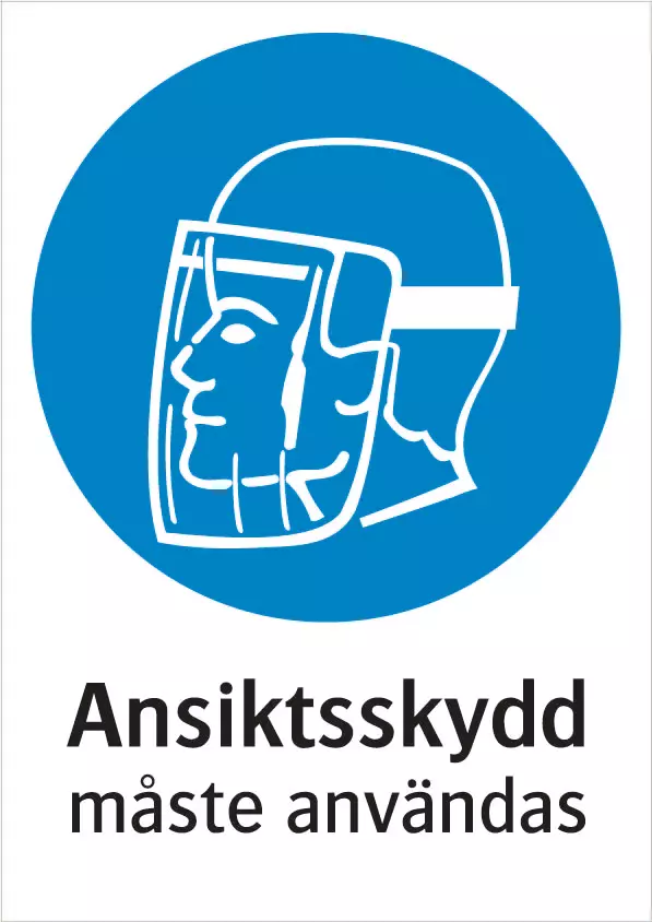 Ansiktsskydd måste användas