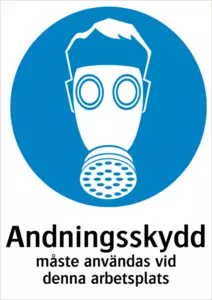 Andningsskydd måste användas v.d.a 