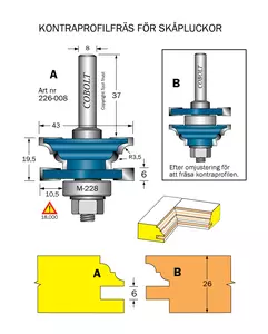Kontraprofilfräs R=3.5 D=43 Not=6 S=8 Cobolt®