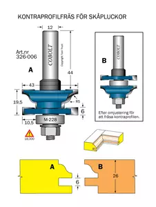 Kontraprofilfräs R=5 D=43 Not=6 S=12 Cobolt®