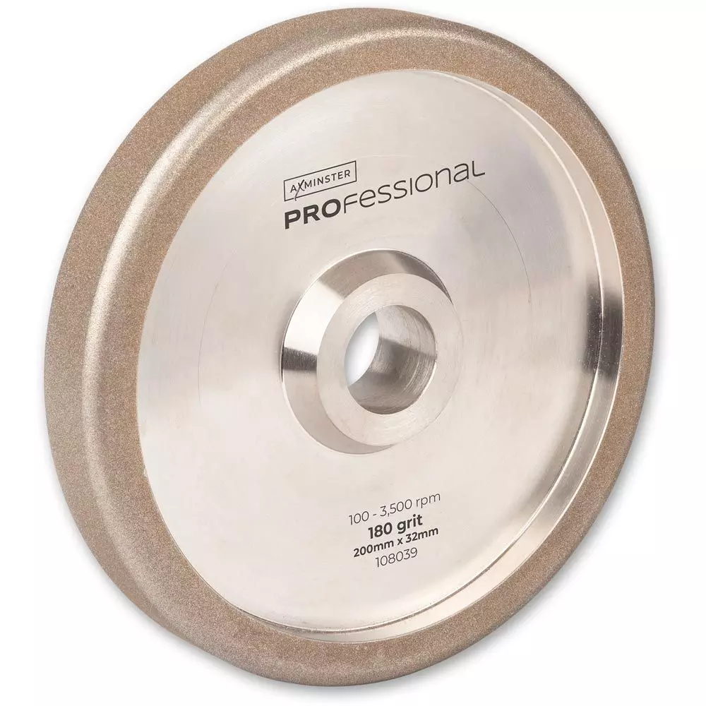 Axminster CBN sliphjul 200 x 32mm K180 - rundat r = 6 mm