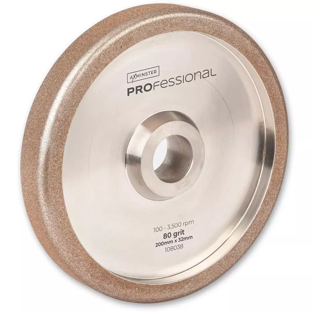 Axminster Professional CBN sliphjul 200 x 32mm K80 rundat r = 6 mm