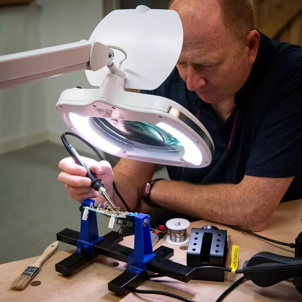 Förstoringslampa LED dubbel dimmer