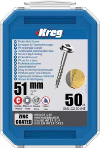 Kreg Zinc Maxi-Loc Pocket-Hole Screws - 51 mm, coarse thread IGM