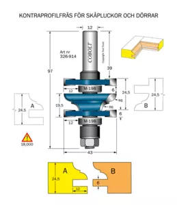 Kontraprofilfräs R6 D43 Not=6 Cobolt®