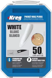 Kreg Standard Pocket-Hole Plugs - plastic, white, 50 pcs IGM