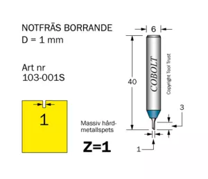 Notfräs D=1 L=3 TL=40 S=6 Z=1 Cobolt®