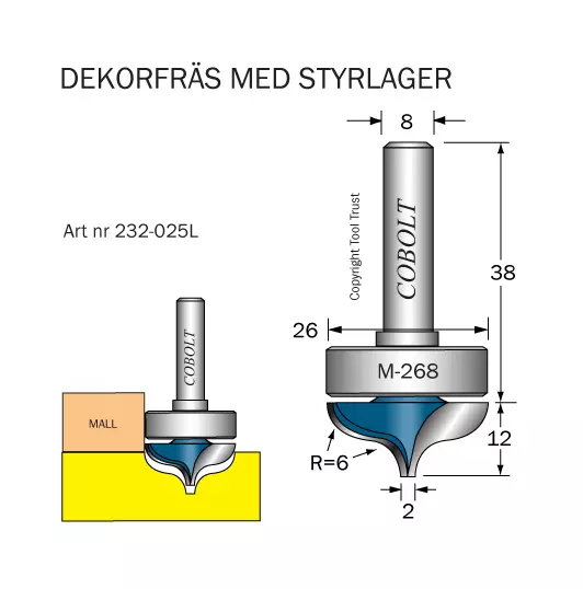 Dekorfräs m lager M-268 Cobolt®