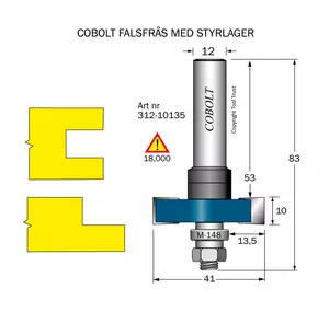 Falsfräs L=10 F=13.5 D=41 S=12 Cobolt®