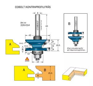 Kontraprofilfräs R=6 D=43 Not= Cobolt®