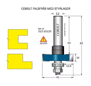 Falsfräs L=10 F=12.5 D=41 S=12 Cobolt®