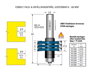 Falsfräs L=17.5 D=41 TL=80 S=1 Cobolt®