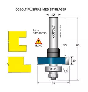 Falsfräs L=10 F=9,5 D=41 S=12 Cobolt®