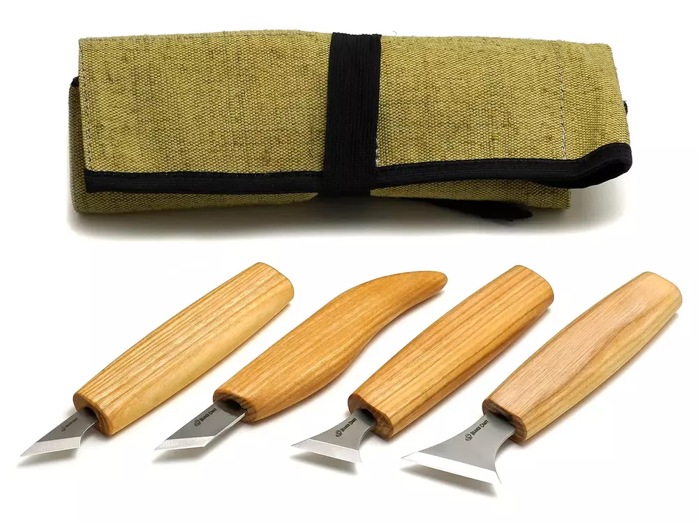 BeaverCraft Wood Carving Knife Set (4 knives in roll)