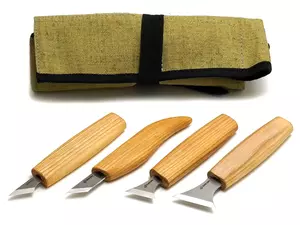 BeaverCraft Wood Carving Knife Set (4 knives in roll)