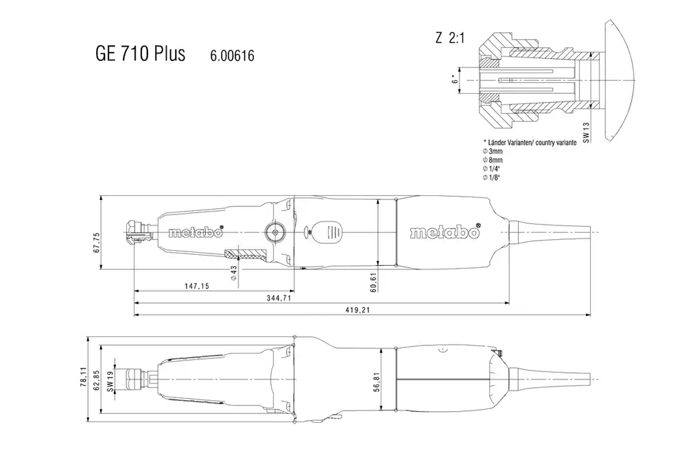 Metabo GE 710 PLUS Rakslip (710W)