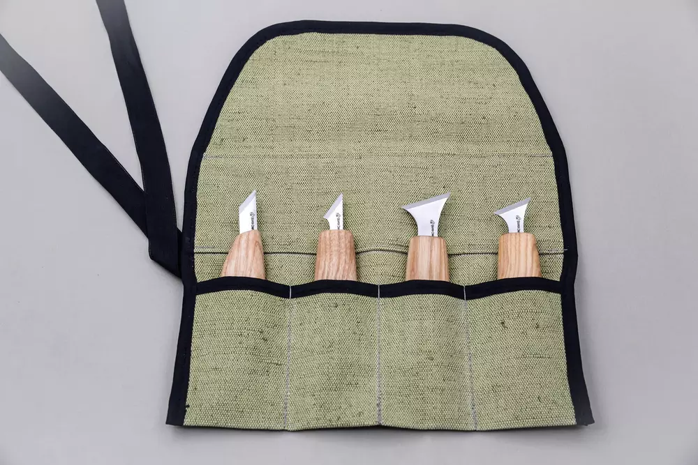 BeaverCraft Wood Carving Knife Set (4 knives in roll)