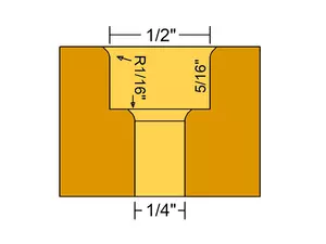 MicroJig Zeroplay 2-stegsfräs 12,7mm skaft (1/2