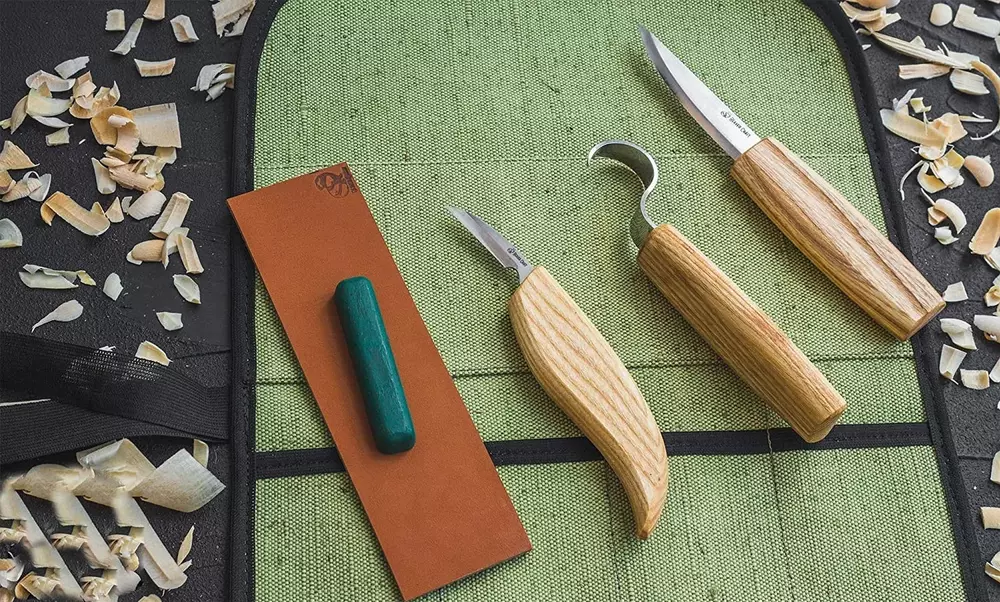 BeaverCraft S13 - Skedkarvning SET i tygrulle