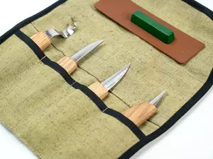 BeaverCraft S48 - Skedkarvning SET i tygrulle
