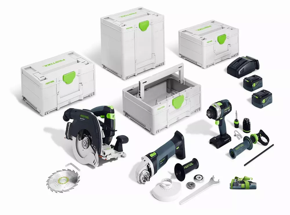 Festool 18V kombokit träbygge HKC 55/TPC 18/AGC 18/TB M 137