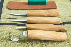 BeaverCraft S48 - Skedkarvning SET i tygrulle