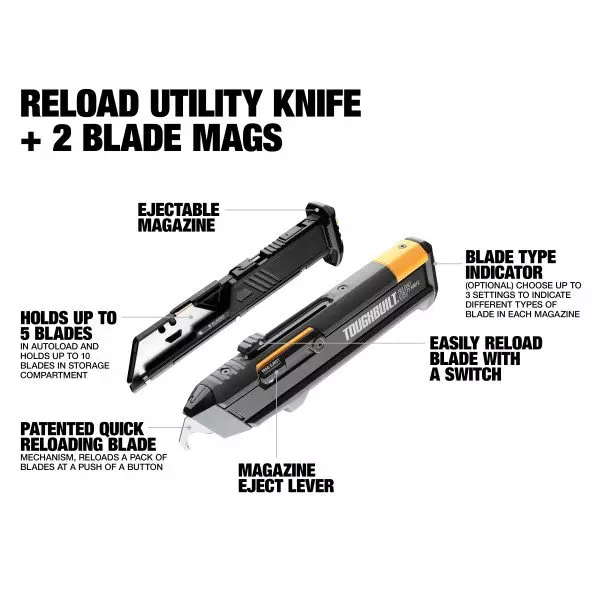 Toughbuilt Universalkniv inkl. 2 magasin