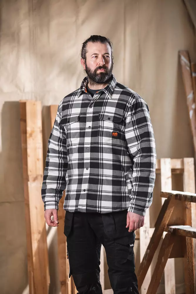 Scruffs vadderad arbetströja Svart/vit S-XXL