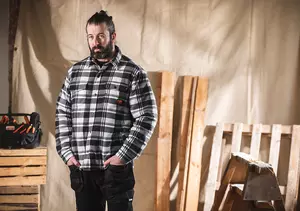 Scruffs vadderad arbetströja Svart/vit S-XXL