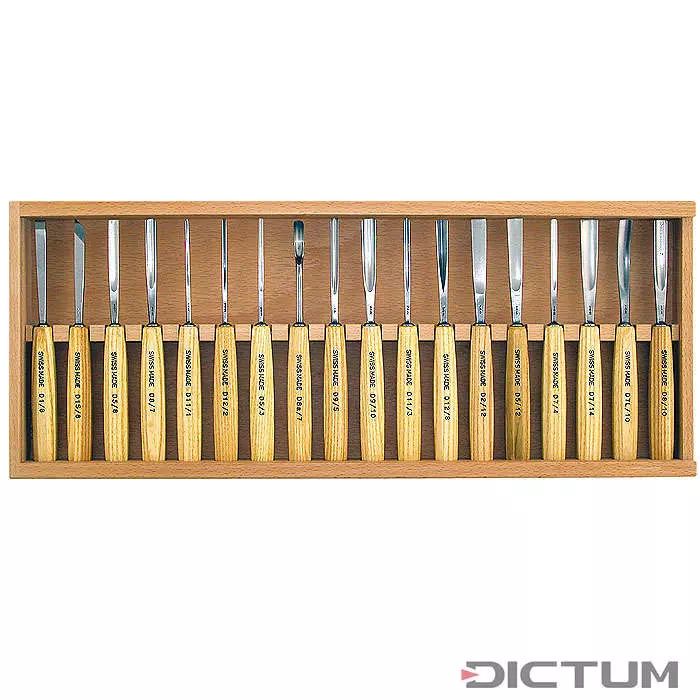Pfeil® Kompakt Bildhuggarjärn Set 18-delar Dictum®